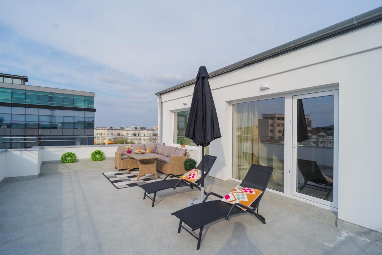 Penthouse With Huge Rooftop Terrace & City View Bucareste Exterior foto